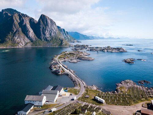 driving to local island :Get to Lofoten Islands Norway